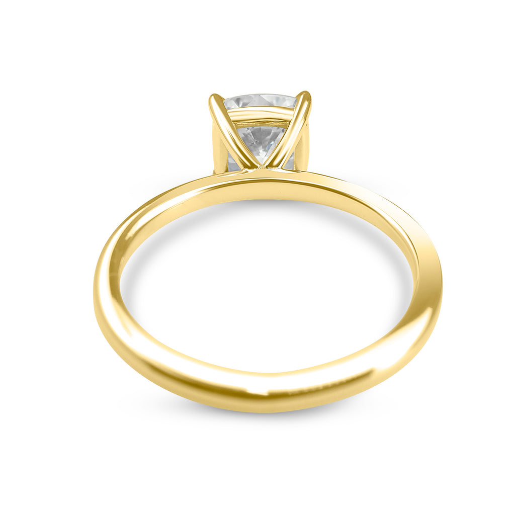 Single Solitaire Cushion Cut Diamond Engagement Ring