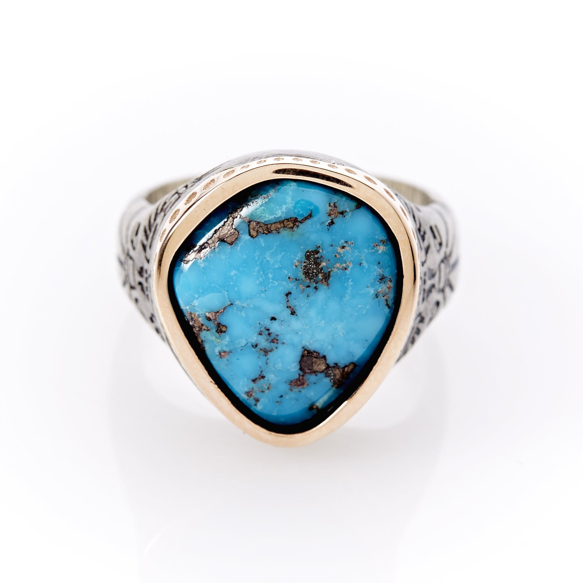 Morenci turquoise in sterling silver ring selling